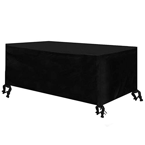 Osarke Funda para Mesa Rectangular Impermeable Funda para Muebles de Jardín Funda para Mesas y Sillas al Aire Libre Oxford Negro 170 x 94 x 70cm