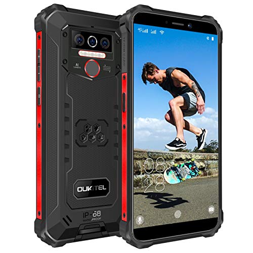 OUKITEL WP5 Pro Móvil Libre Resistente Android 10 4GB+ 64GB,Smartphone IP68 Robusto, Dual 4G Impermeable Telefono Movil, 8000mAh Batería Rugged Móvil,5.5'' HD+,Triple Cámara,4 LED Flash Negro