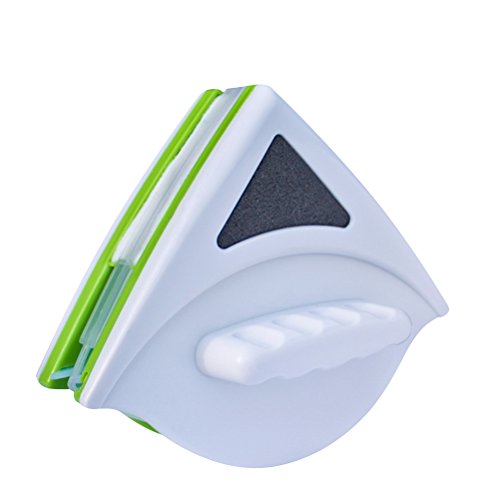 OUNONA Limpiador magnético de ventanas de doble cara para limpiaparabrisas, cepillo raspador para 3-8 mm de grosor de vidrio (azul) (verde)