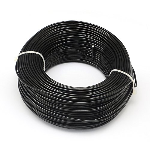 PandaHall Elite 1 rollo de alambre de aluminio de 2 mm de color negro para hacer joyas de alambre de rebordear alambre, 55 m/rollo