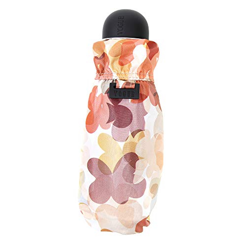 Paraguas Vogue. Paraguas Plegable. Medida Cerrado: 16 cm. Paraguas Pequeño y Ligero Llevar en el Bolso, en la Mochila. Paraguas de Mujer, Antiviento, Filtro Solar y antigoteo. Estampado Floral.