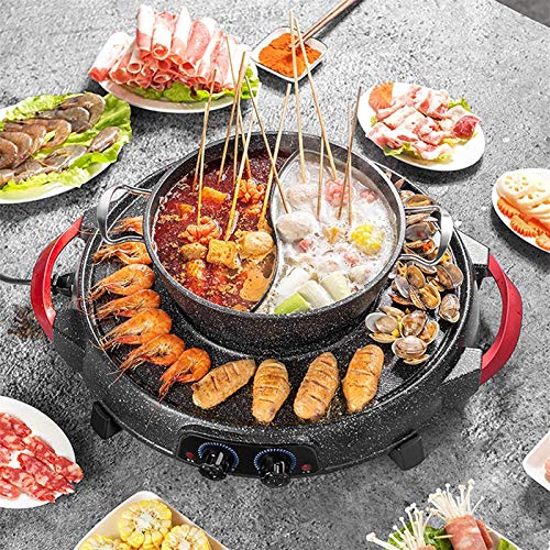 Parrilla eléctrica portátil, la parrilla tailandesa eléctrica y la olla caliente, la parrilla eléctrica de la barbacoa para el plato de la olla caliente de la pata caliente, la cocina eléctrica del ho Parrilla eléctrica portátil, la parrilla tailandesa eléctrica y la olla caliente, la parrilla eléctrica de la barbacoa para el plato de la olla caliente de la pata caliente, la cocina eléctrica del ho