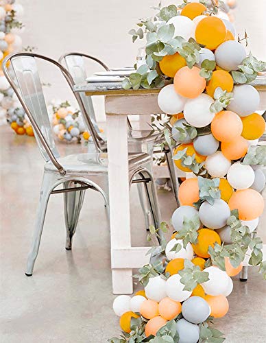 PartyWoo Matte Balloons 80 pz Paquete de 12'' Paquete de Globos Grises y Globos de Fiesta en Blanco y Naranja Globos de Helio melocotón para niñas, Baby Shower para niñas, Bodas en Gris y Melocotón