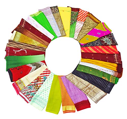 PEEGLI Indian Vintage Art Craft Surtidos Saris Bricolaje Cortina Drapeado Tela Lote De 40 Piezas Confección Tela Multicolor Al por Mayor Paquete Sari