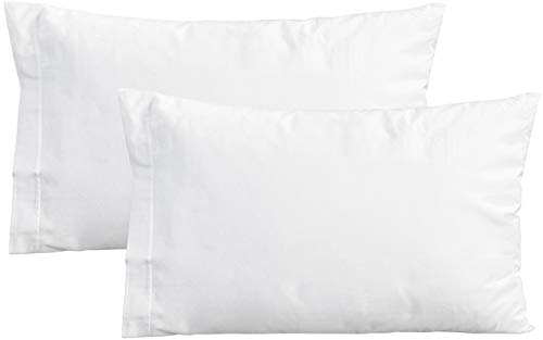 PERLARARA - Set 2 Funda de Almohada para Cama de Bebé 100% Algodón cm 40 x 60 Lavable (Blanco)