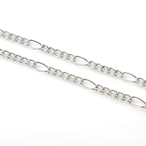 Perlin Cadena de eslabones de 3 metros, cadena de metal, ovalada, 10 mm, plata envejecida, por metros, para la fabricación de collares, pulseras, manualidades K15