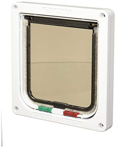 Petmate Puerta Gatera Cuadrada De 4 Posiciones Y Mecanismo Silencioso | Color Blanco Petmate Puerta Gatera Cuadrada De 4 Posiciones Y Mecanismo Silencioso | Color Blanco