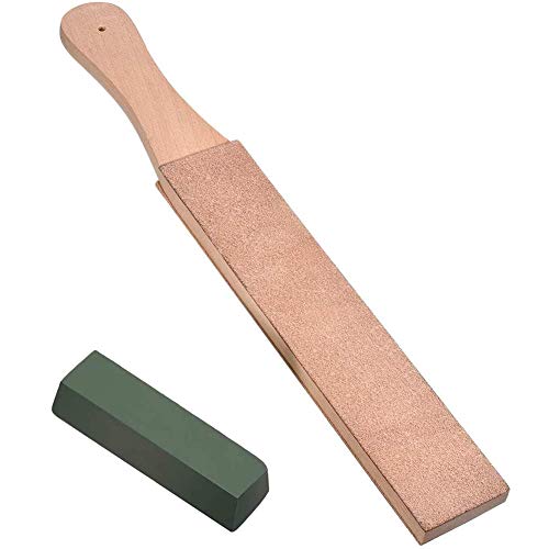 Piedra Afilar, DIY Kit de afilado de cuero – 1 pc mango de madera correa de piel correa de piel doble cara Paddle con 1 pcs compuestos oz pulido cuchillo de piel Para Afilar pulido Piedra Afilar, DIY Kit de afilado de cuero – 1 pc mango de madera correa de piel correa de piel doble cara Paddle con 1 pcs compuestos oz pulido cuchillo de piel Para Afilar pulido