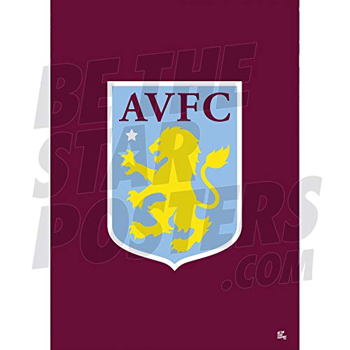 Póster Aston Villa FC A3 con escudo del Aston Villa FC - Producto oficial - disponible en tamaños A3 y A2 (A3)