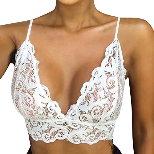 Proumy Blusa de Encaje Floral Sujetador Blanco Tranasparente Camiseta Sólida de Mujer Camisa sin Manga Chaleco Corto Sostenes Push Up Tops Talla Grande Traje de Malla Proumy Blusa de Encaje Floral Sujetador Blanco Tranasparente Camiseta Sólida de Mujer Camisa sin Manga Chaleco Corto Sostenes Push Up Tops Talla Grande Traje de Malla