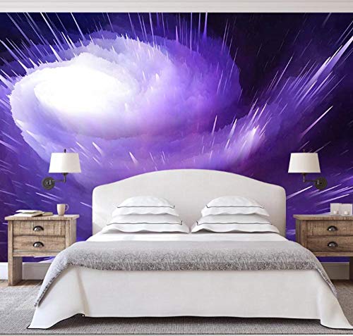 Ptcta Fondo de pantalla no tejido 3D Universo estrellado púrpura Fondo de televisión en 3D pared 415-500cm(W) x 320cm(H)