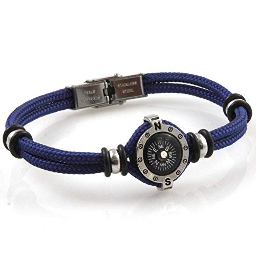 Pulsera de Hombre con una brújula y un Acero de Bolas en Color Azul Marino cm de Largo, 21 mm de diámetro 20 - bcc2146