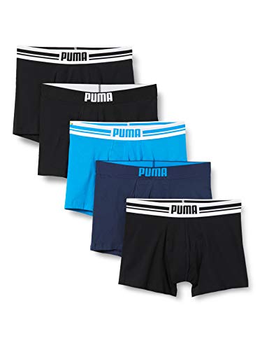 PUMA Placed Logo Men's Boxers (5 Pack) Bóxer, Azul/Negro, S para Hombre