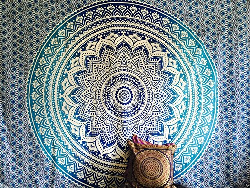 Raajsee Tapices de pared color azul tipo mandala de doble tamaño, diseño de pavo real, psicodélico, ropa de cama estilo indio, colgante de pared bohemio, cubierta de cama de estampado floral, tapiz hippie de raajsee (54 84) Raajsee Tapices de pared color azul tipo mandala de doble tamaño, diseño de pavo real, psicodélico, ropa de cama estilo indio, colgante de pared bohemio, cubierta de cama de estampado floral, tapiz hippie de raajsee (54 84)