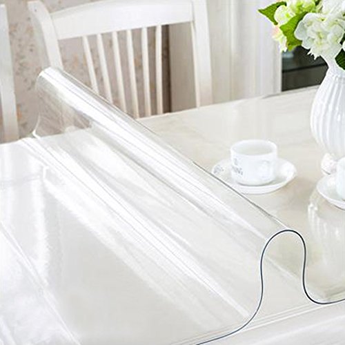 RAIN QUEEN - Mantel impreso impermeable en PVC ( película de espesor 1 mm ), antimanchas, protege la mesa, mueble de cocina o restaurante., transparente, 80*120*1cm