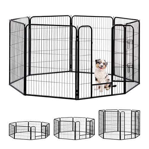 Relaxdays Jaula Perro, Cachorro y Animales Pequeños para Interior y Exterior, Acero, Negro, 100 x 76,5 x 235 cm, extra-large Relaxdays Jaula Perro, Cachorro y Animales Pequeños para Interior y Exterior, Acero, Negro, 100 x 76,5 x 235 cm, extra-large