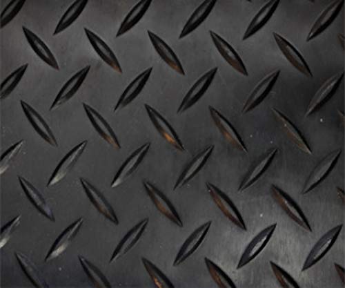 Revestimiento de Caucho Antideslizante| Suelo de Goma PVC Negro 1mm Diseño Estrias (140_x_500 CM)