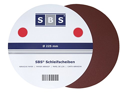 SBS Discos para lijado, 25 unidades, de Velcro (grano 60, Diámetro de 225 mm, para lijadora de cuello largo, jirafa) SBS Discos para lijado, 25 unidades, de Velcro (grano 60, Diámetro de 225 mm, para lijadora de cuello largo, jirafa)