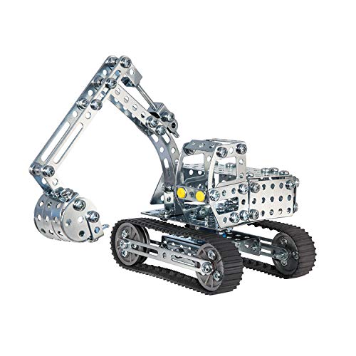SELVA Eeitech - Juego de construcción de metal excavadora – 340 piezas – móvil – mínimo 3 modelos diferentes – con instrucciones de montaje