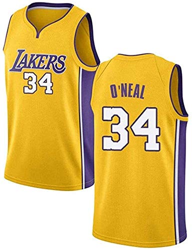 Shaquille O'Neal Jerseys, NBA Los Angeles Jerseys # 34 Lakers Baloncesto Swingman Edition Malla Jersey Sport Chaleco Top Camiseta sin mangas, Absorbiendo de sudor, Ventilador Jersey Ropa de entrenamie