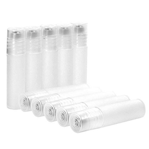Sharplace Paquetes 10pcs 5ml Rollo de Plástico Vacío en Botellas de Crema de Maquillaje Aceites Esenciales Viales de Bolas de Rodillos