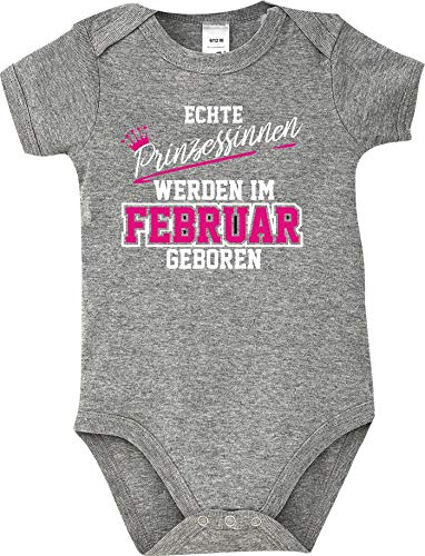 Shirtstown Body Bebé Auténtico Prinzessinen Werden en Febrero Nacido - Gris, 18-24 Monate