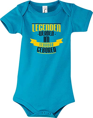 Shirtstown Body Bebé Legenden Werden en Febrero Nacido - Azul Claro, 18-24 Monate