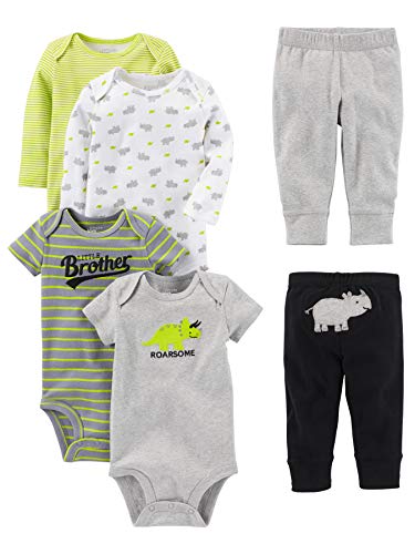 Simple Joys by Carter's Infant-and-Toddler-Pants-Clothing-Sets, Green/Gray Rhino, 6-9 Meses