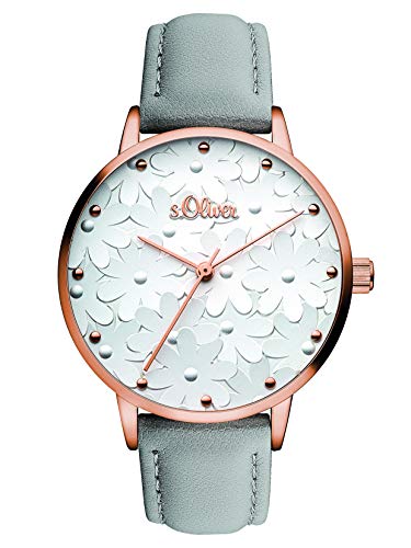 s.Oliver Reloj Analogico para Mujer de Cuarzo con Correa en Cuero SO-3467-LQ s.Oliver Reloj Analogico para Mujer de Cuarzo con Correa en Cuero SO-3467-LQ