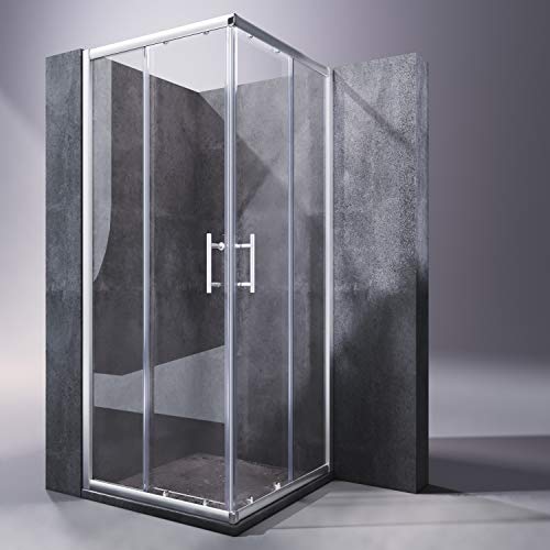SONNI Mampara Ducha 80x70cm,Angular Puertas Corredera,Cabina de Ducha Retangular con Vidrio Templado de Seguridad 5mm SONNI Mampara Ducha 80x70cm,Angular Puertas Corredera,Cabina de Ducha Retangular con Vidrio Templado de Seguridad 5mm