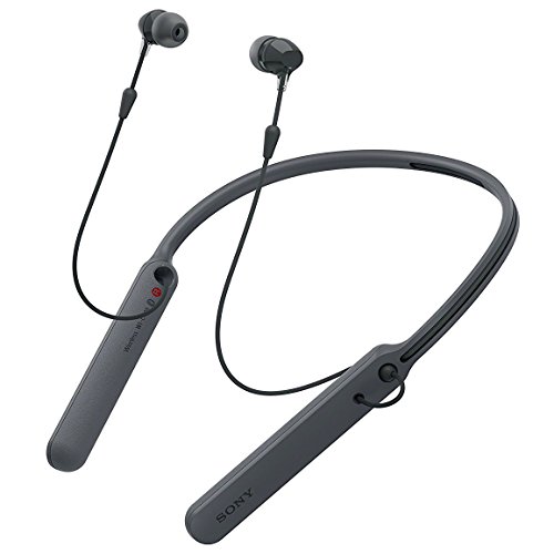Sony WIC400 - Auriculares Neckband Inalámbricos (Cable Retráctil, Bluetooth, Vibración Llamadas, NFC, 20 Horas de Autonomía) Negro, Talla Única