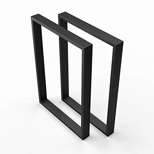 sossai® - Mesa Estructura Acero | 2 Piezas | patas de mesa | carga pesada | Ancho 70 cm x Altura 72 cm | TKK1 | Color: Negro