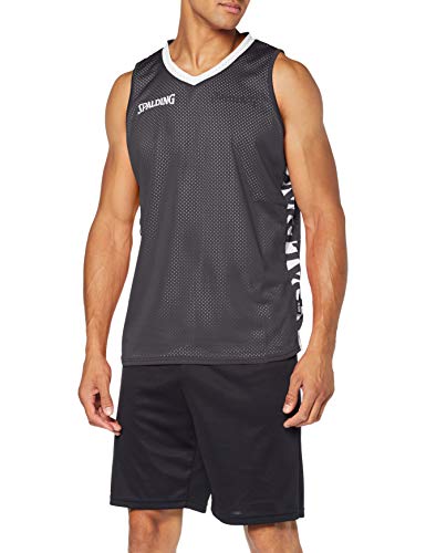Spalding Essential Reversible Shirt Camiseta, Hombre, Black/White, XL