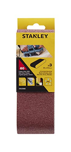 STANLEY STA33066-XJ 3 Bandas de lija. 65 x 410 mm.Grano 60 STANLEY STA33066-XJ 3 Bandas de lija. 65 x 410 mm.Grano 60