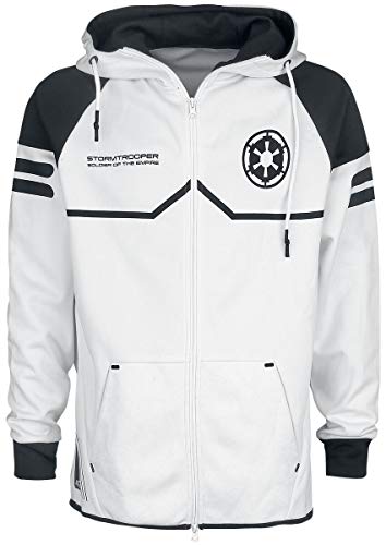 Star Wars Storm Trooper Hombre Capucha con Cremallera Blanco L, 100% poliéster, Regular Star Wars Storm Trooper Hombre Capucha con Cremallera Blanco L, 100% poliéster, Regular