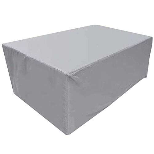 STZYY Funda para muebles de jardín, tela de poliéster impermeable a prueba de viento para mesas de patio y sillas de ratán anti UV, disponible todo el año, plata, 290 x 176 x 85 cm STZYY Funda para muebles de jardín, tela de poliéster impermeable a prueba de viento para mesas de patio y sillas de ratán anti UV, disponible todo el año, plata, 290 x 176 x 85 cm