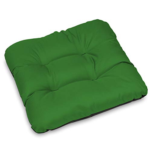 SuperKissen24. Set de 6 Cojines de Asiento - Cojín de Silla 45x45 cm para Interior y Exterior Cómodo e Impermeable para Muebles de Jardin, Terraza, para Suelo - Verde