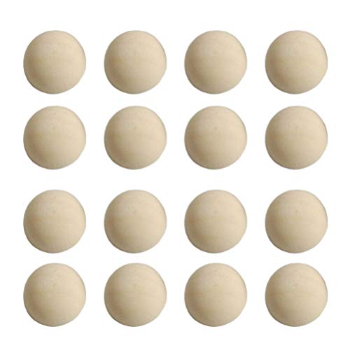 SUPVOX - 30 bolas de madera divididas de media bola de madera sin terminar para pintar, manualidades, adornos navideños artesanales, 30 mm