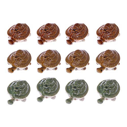 SUPVOX las Mini cerámica Tortuga Figuras en Miniatura de Juguete de Regalo decoración Tortuga colección océano terrario para 12pcs de Oficina peceras