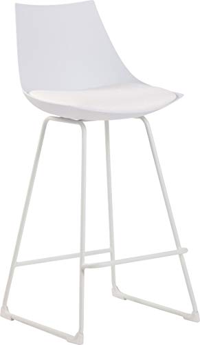 Taburete De Bar Morgan con Estructura De Polipropileno I Silla Alta De Bar con Base De Metal I Taburete De Cocina Moderno I Color:, Color:Blanco Taburete De Bar Morgan con Estructura De Polipropileno I Silla Alta De Bar con Base De Metal I Taburete De Cocina Moderno I Color:, Color:Blanco