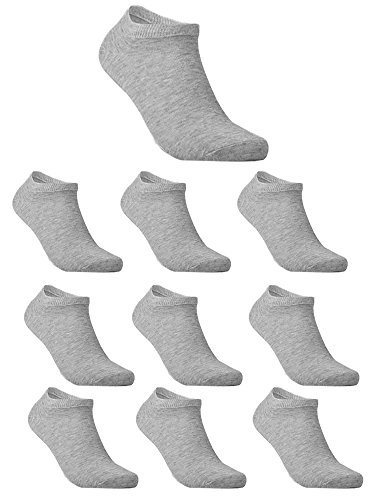 TAIPOVE 10 Pares Calcetines Cortos Hombre de Algodón Calcetines Deportivos Calcetines Hombres Resistentes Color Sólido Negro Gris Blanco