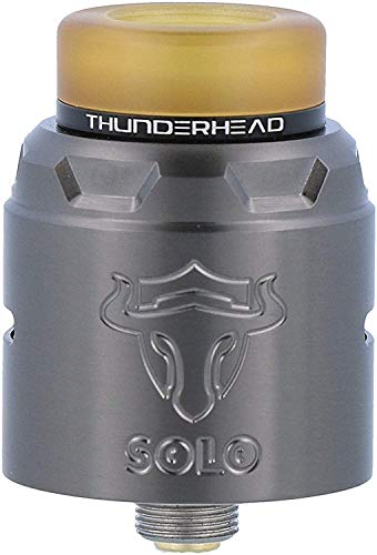 Thunderhead Creations THC Tauren Solo RDA - Sistema de flujo de aire 3D de panal de abeja, diseño de cubierta de una sola bobina,SIN NICOTINA (SS Gunmetal)