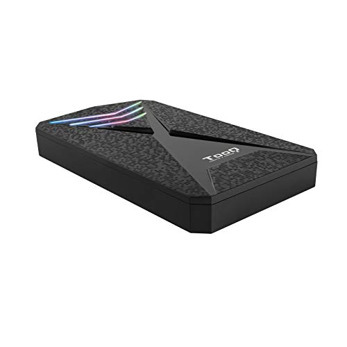 TooQ TQE-2550RGB - Carcasa para Discos Duros HDD de 2.5", (SATA I/II/III de hasta 9.5 mm de Alto, USB 3.0), Gaming, Plástico ABS, indicador LED Multicolor, Color Negro TooQ TQE-2550RGB - Carcasa para Discos Duros HDD de 2.5", (SATA I/II/III de hasta 9.5 mm de Alto, USB 3.0), Gaming, Plástico ABS, indicador LED Multicolor, Color Negro
