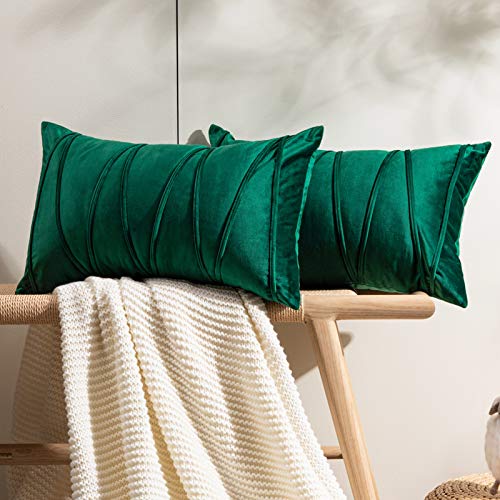 Top Finel Juegos 2 Hogar Cojín Terciopelo Suave Decorativa Almohadas Fundas de Color Sólido para Sala de Estar sofás 35X35cm Verde