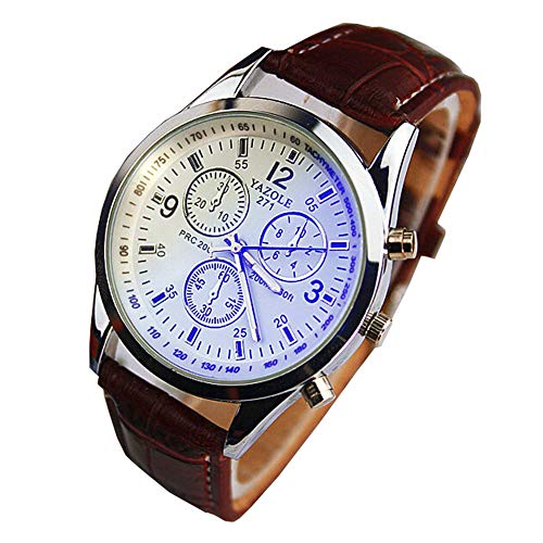 Trifycore Blue Ray reloj de cristal reloj de los hombres del estilo del negocio tres ojos del reloj robusto de cuarzo analógico reloj de pulsera de lujo