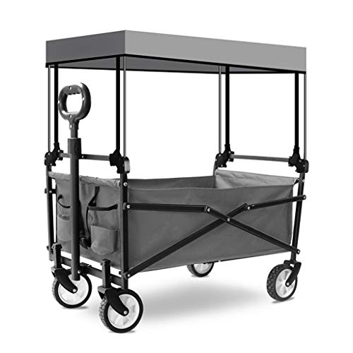 Trolley ZXD Vagón Plegable con Dosel Vagón Plegable utilitario para Exteriores con vagón telescópico Vagón de Camping, Ruedas de Servicio Pesado, Opcional Multicolor