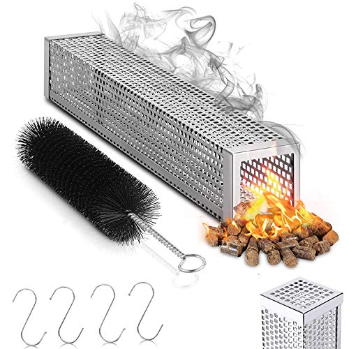 Tubo Ahumador De Pellets De Acero Inoxidable 304 para Ahumado En Frío O En Caliente Tubo De Pellets De Madera, Funciona con Todas Las Parrillas O Fumadores, Cuadrado 6 Pulgadas Tubo Ahumador De Pellets De Acero Inoxidable 304 para Ahumado En Frío O En Caliente Tubo De Pellets De Madera, Funciona con Todas Las Parrillas O Fumadores, Cuadrado 6 Pulgadas
