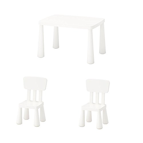 Unbekannt IKEA Mammut - Mesa infantil y 2 sillas para niños en color blanco