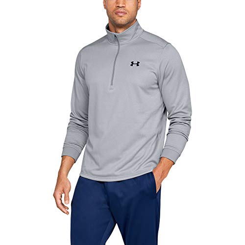 Under Armour Fleece Sudadera para Hombre, Camiseta de Manga Larga con Media Cremallera, Sudadera de Deporte Transpirable y elástica, Steel Light Heather/Black (035), MD