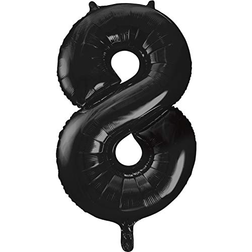 Unique Party- Globo gigante número 8, Color negro, 86 cm (55868) , color/modelo surtido Unique Party- Globo gigante número 8, Color negro, 86 cm (55868) , color/modelo surtido